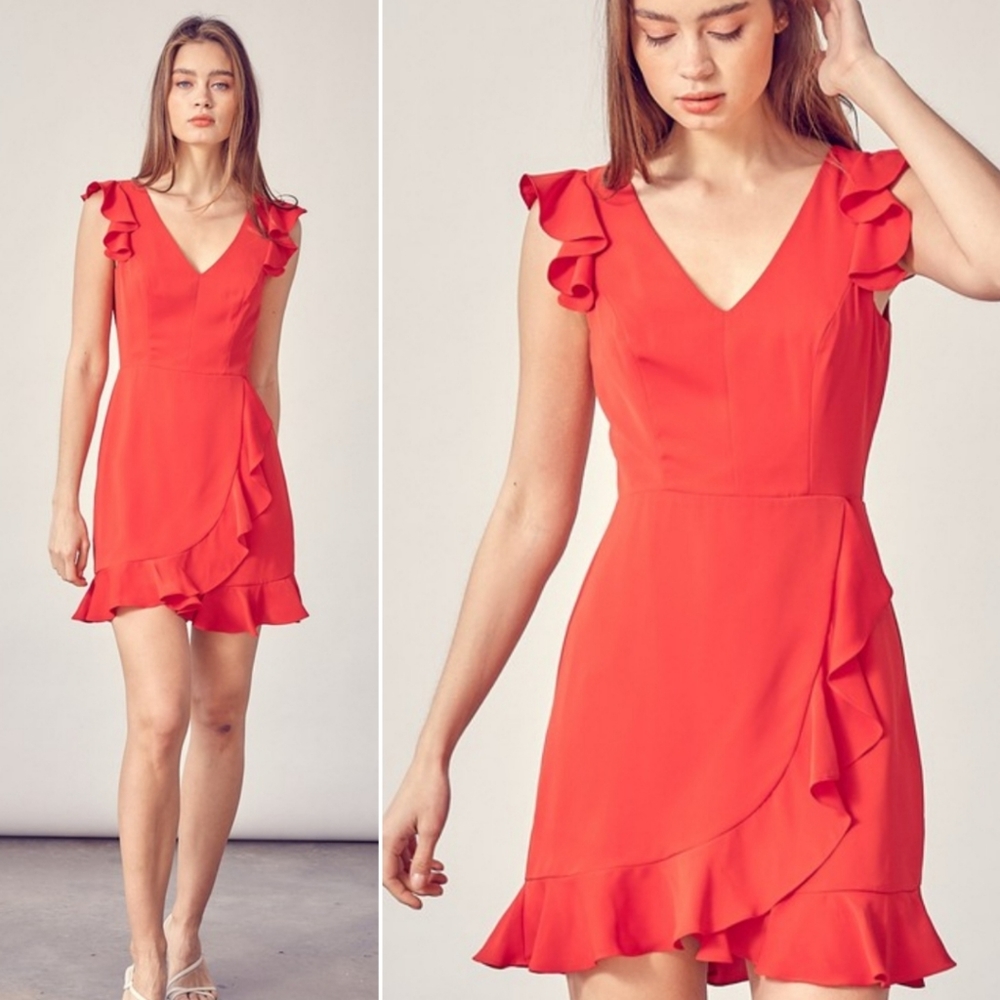 Red Cocktail Mini Dress easter dress graduation dress party dress